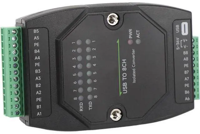 Main image of USB to RS485 Converter High Speed 1200bps to 921600bps 8 Channel Isolated Adapter for Industrial Applications ABS Material