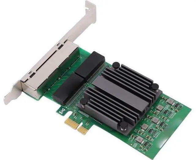 Main image of Yunseity PCIe X1 4 Port Network Card, Gigabit Ethernet Adapter with 82571 Chip and 4 RJ45 Ports, for Industrial PCs and Servers