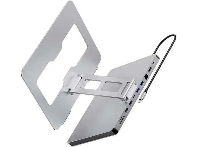 Alt view image 3 of 7 - 10 in 1 Laptop Expansion Adapter with 3 USB3.0 Port 4K60Hz Output Slip Holder Stand Enhances Stability Stable Holder
