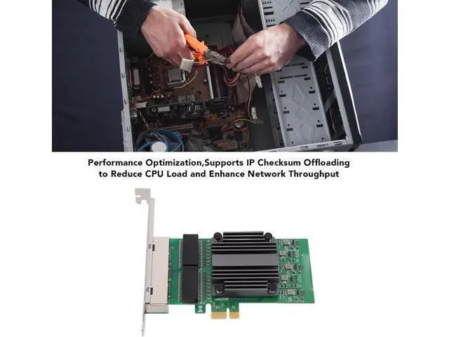 Alt view image 4 of 7 - PCIe X1 4 Port Network Card, 82571 Chip Gigabit Ethernet Adapter with 4 RJ45 Ports, for Industrial PCs and Servers