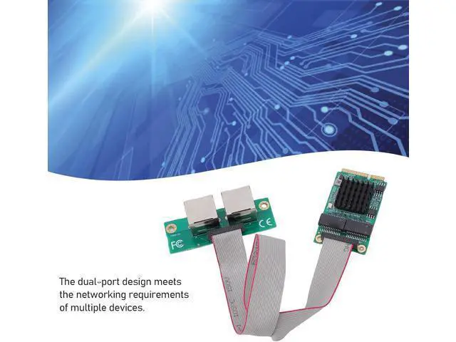 Alt view image 4 of 7 - Fabater Mini PCIe Gigabit Ethernet Adapter, 10 100 1000Mbps RJ45 Dual Port Network Card for Industrial PCs and Single Board Computers, Support I350 Controller