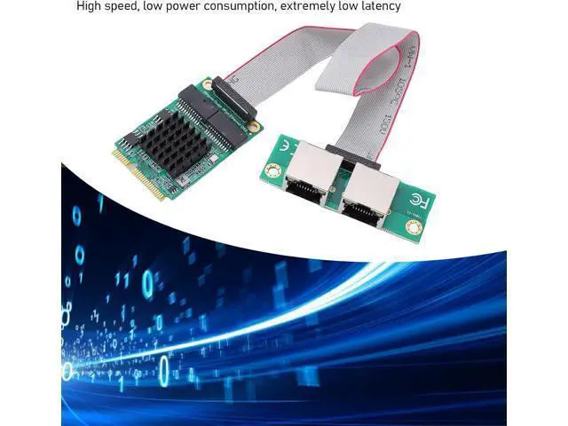 Alt view image 2 of 7 - Fabater Mini PCIe Gigabit Ethernet Adapter, 10 100 1000Mbps RJ45 Dual Port Network Card for Industrial PCs and Single Board Computers, Support I350 Controller