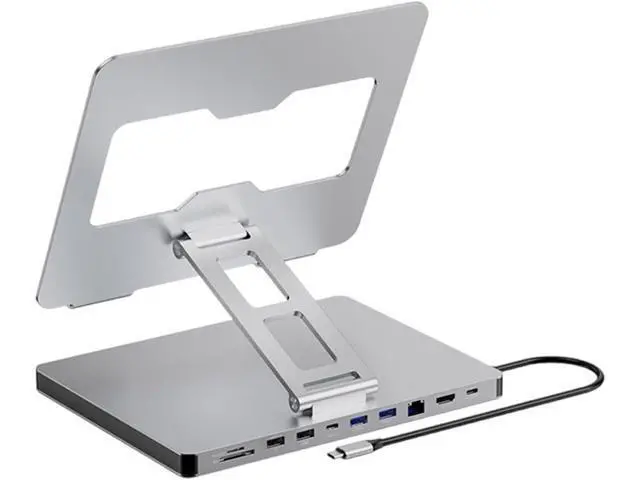 Alt view image 7 of 7 - 10 in 1 Laptop Expansion Adapter with 3 USB3.0 Port 4K60Hz Output Slip Holder Stand Enhances Stability Stable Holder