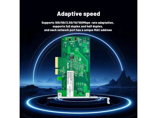 Alt view image 5 of 7 - 10 Gb Network Card with Marvell AQC107 Chip Single Port,PCIE Ethernet Card Network Adapter 1 RJ45 Port LAN Network Adater Controller Support WOLPCIE X4