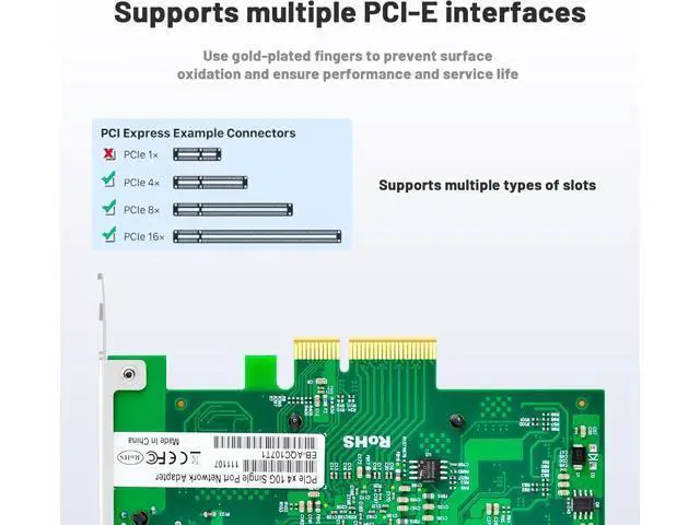 Alt view image 3 of 7 - 10 Gb Network Card with Marvell AQC107 Chip Single Port,PCIE Ethernet Card Network Adapter 1 RJ45 Port LAN Network Adater Controller Support WOLPCIE X4