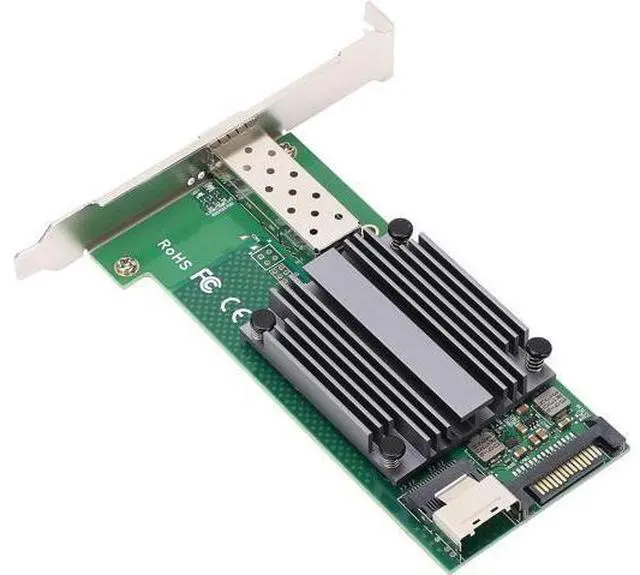 Main image of Ethernet NIC Card, M.2 to 10Gb Ethernet Network Adapter B M Key 82599 1 Sfp Industrial Network Card for Server and Control Systems Win8 10 and More Supported