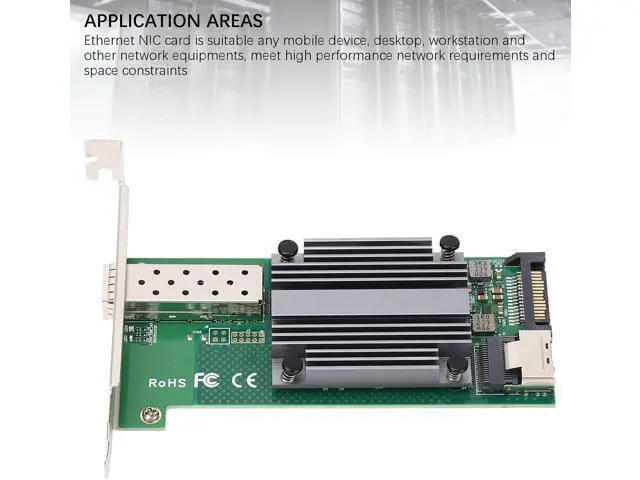 Alt view image 3 of 7 - Ethernet NIC Card, M.2 to 10Gb Ethernet Network Adapter B M Key 82599 1 Sfp Industrial Network Card for Server and Control Systems Win8 10 and More Supported