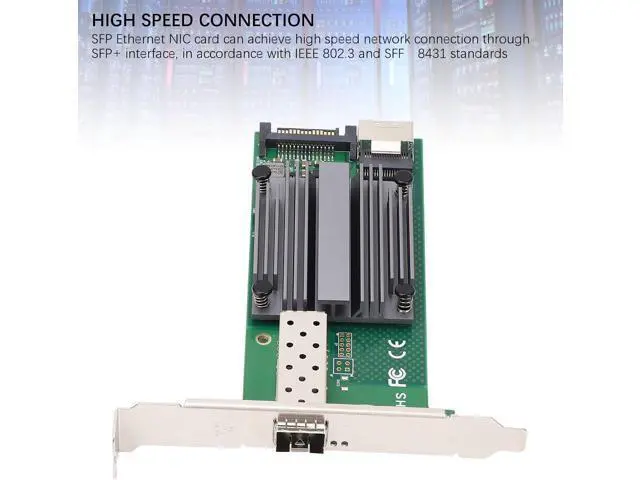 Alt view image 4 of 7 - Ethernet NIC Card, M.2 to 10Gb Ethernet Network Adapter B M Key 82599 1 Sfp Industrial Network Card for Server and Control Systems Win8 10 and More Supported