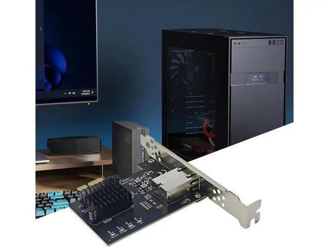 Alt view image 2 of 7 - 10Gbps PCIE4.0 1X Gigabit Network Card 82574 Chip RJ45 Port 10000 Mbit/s Electrical Adapter for Desktop PC Gaming Ethernet