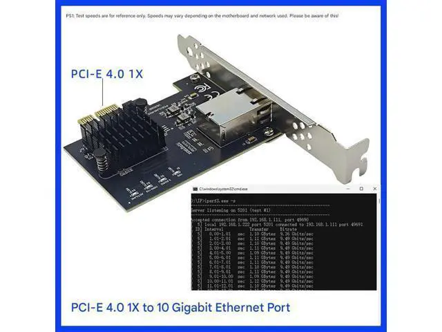 Alt view image 3 of 7 - 10Gbps PCIE4.0 1X Gigabit Network Card 82574 Chip RJ45 Port 10000 Mbit/s Electrical Adapter for Desktop PC Gaming Ethernet