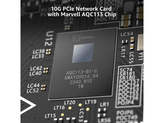 Alt view image 3 of 7 - 10G PCIe Network Card, YuanLey 10G Base-T Ethernet Card with Marvell AQC113 Conrtoller, PCIE to 10Gb RJ45 Ethernet Adapter NIC Compatible with PCI Express X1,X4,X8,X16, for Windows 10/11, Linux OS