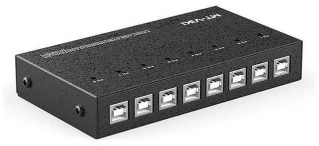 Main image of 8 Ports USB Computer Synchronizer, DNF Brushed Gold Keyboard and Mouse Sharer, for Game Studios, Security/Stock Market Surveillance, Offices