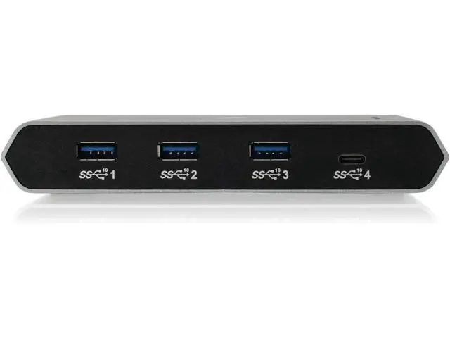 Alt view image 2 of 4 - IOGEAR USB-C 2 Port Switch - Transfer Files Between PC & Mac OS X - 3 USB-A - 1 USB-C - Switch Method Remote - Mouse or Hotkey - LED Indicator - USB-C 85W Pass Through - GUS4C2