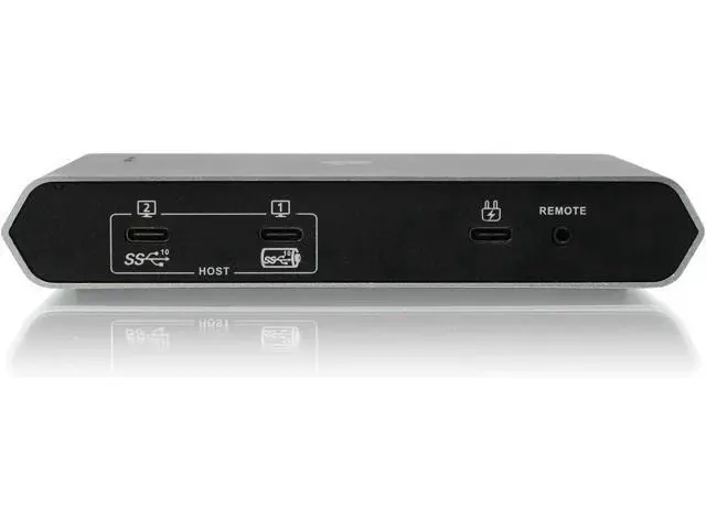 Alt view image 3 of 4 - IOGEAR USB-C 2 Port Switch - Transfer Files Between PC & Mac OS X - 3 USB-A - 1 USB-C - Switch Method Remote - Mouse or Hotkey - LED Indicator - USB-C 85W Pass Through - GUS4C2