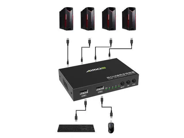 Alt view image 4 of 7 - DNF Game Control Synchronizer - 4/8-Port USB Synchronizer, USB Keyboard Mouse Sync Controller, DNF Multi-Open Synchronizer/Sharer, for Game Tudios, Offices(4 Ports)