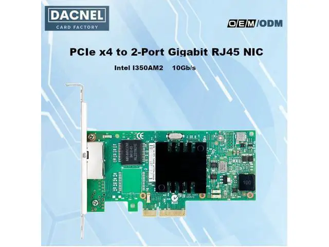 Alt view image 2 of 6 - PCIe Network Card, I350AM2 Dual Port Gigabit Ethernet Adapter, RJ45 NIC