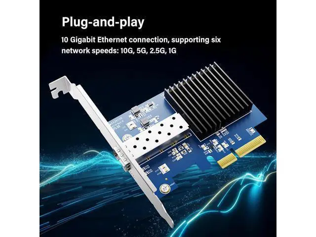 Alt view image 6 of 7 - Stable 10G Opt Networking Card PCIe3.0 4X Slot Metal Heat Sink Professional Servers Cluster SFP+ Fiber Ethernet Adapter