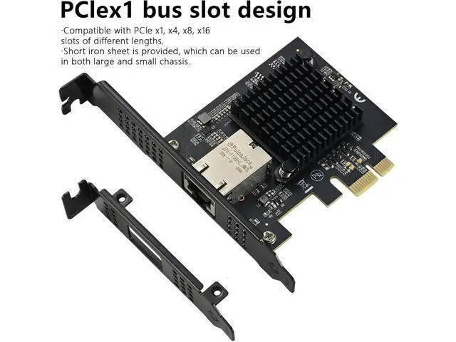 Alt view image 2 of 7 - Single Port RJ45 Networking Card PCIE Adapter 1G / 2.5.0G / 5.0G / 10Gbps Gigabit Ethernet Card