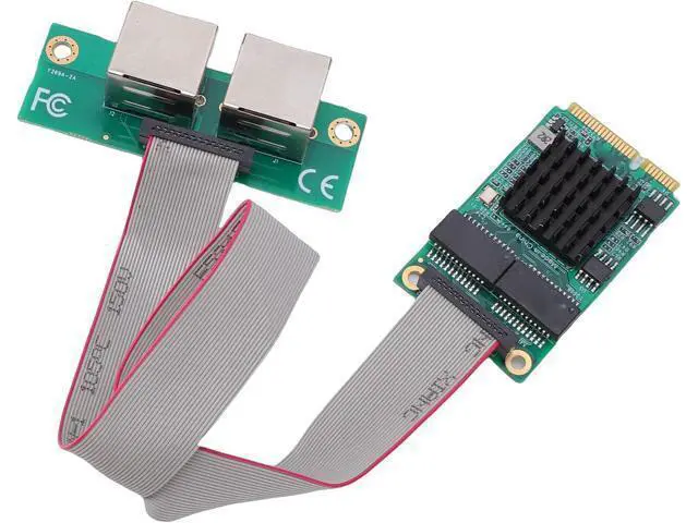 Alt view image 2 of 7 - Fabater Mini PCIe Gigabit Ethernet Adapter, Dual RJ45 Ports 10 100 1000Mbps I350 Controller, Industrial Grade Ethernet Adapter with Low Profile Bracket for Industrial PCs Single Board