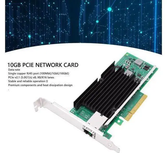 Alt view image 4 of 7 - Yunseity 10Gb PCIE Network Card, X540 T1 Controller Single RJ45 Port Ethernet Adapter 100MbE, with ligent Offload Technology, for VMware