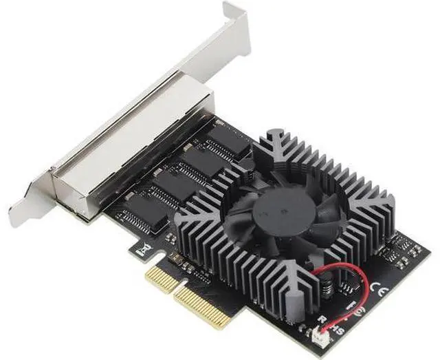 Main image of 4 Port PCIe Ethernet Network Card, 100/1000/2500Mbps PCI LAN Card, Gigabit Ethernet Interface Adapter with 8 LED Indicators, RJ45, X4,X8,X16 Slot, for Linux for