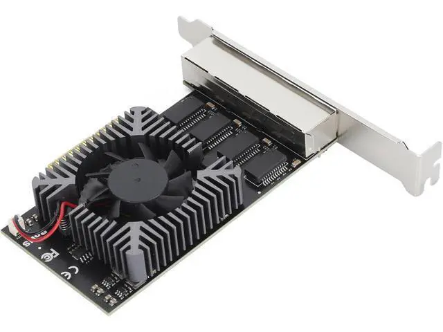 Alt view image 5 of 7 - 4 Port PCIe Ethernet Network Card, 100/1000/2500Mbps PCI LAN Card, Gigabit Ethernet Interface Adapter with 8 LED Indicators, RJ45, X4,X8,X16 Slot, for Linux for