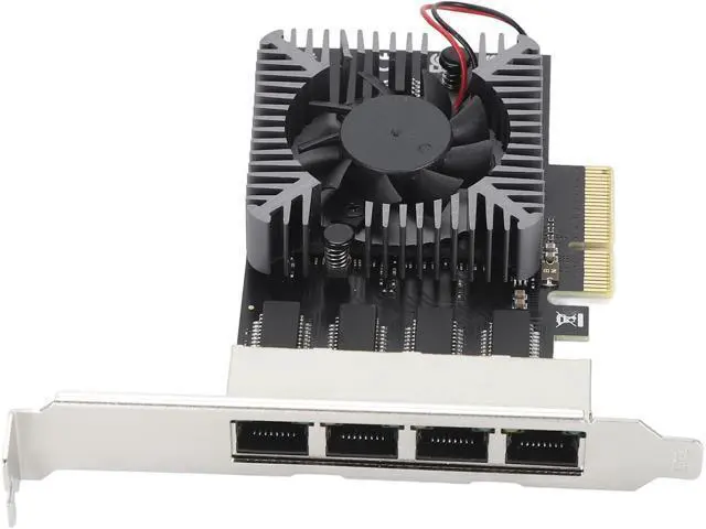 Alt view image 7 of 7 - 4 Port PCIe Ethernet Network Card, 100/1000/2500Mbps PCI LAN Card, Gigabit Ethernet Interface Adapter with 8 LED Indicators, RJ45, X4,X8,X16 Slot, for Linux for