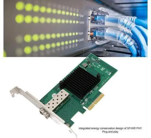 Alt view image 2 of 7 - PCIe Network Card 10000Mbps High Speed Gigabit Server Adapter with 82599EN Controller PCI Express X4 5.0GT SFP LC Optical Fiber for Win Server Linux VMWare ESXi