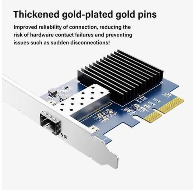 Alt view image 2 of 7 - 10G PCIe3.0 Fiber Networking Card SFP+ Port Fast Speed Servers Adapter for Data Center and Networking Attache Optimization SFP+ Fiber Ethernet Adapter
