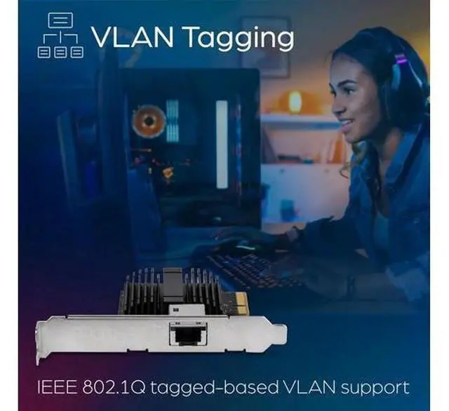 Alt view image 3 of 7 - TRENDnet 10G PCIe Network Adapter, TEG-10GECTX, Convert a PCI Express Slot Into a 10 Gigabit Ethernet Port, 802.1Q VLAN Tagging, Windows and Windows Server Support
