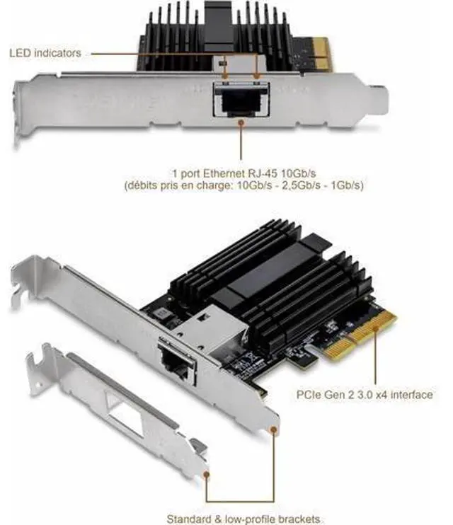 Alt view image 7 of 7 - TRENDnet 10G PCIe Network Adapter, TEG-10GECTX, Convert a PCI Express Slot Into a 10 Gigabit Ethernet Port, 802.1Q VLAN Tagging, Windows and Windows Server Support