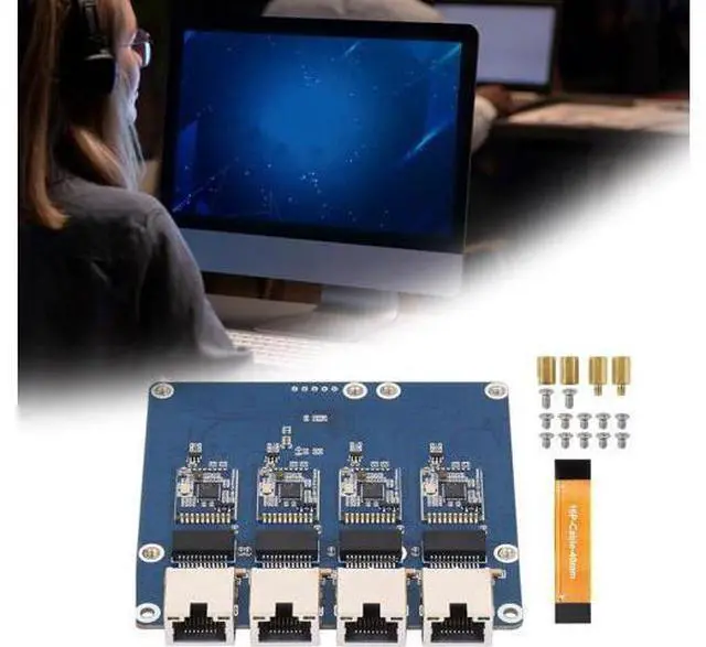 Alt view image 2 of 7 - 4 Port PCIe Ethernet Adapter Card Plugs Play for High Bandwidth Applications in Server and Data Center
