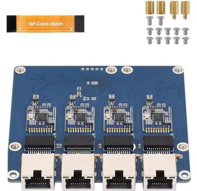 Alt view image 4 of 7 - 4 Port PCIe Ethernet Adapter Card Plugs Play for High Bandwidth Applications in Server and Data Center