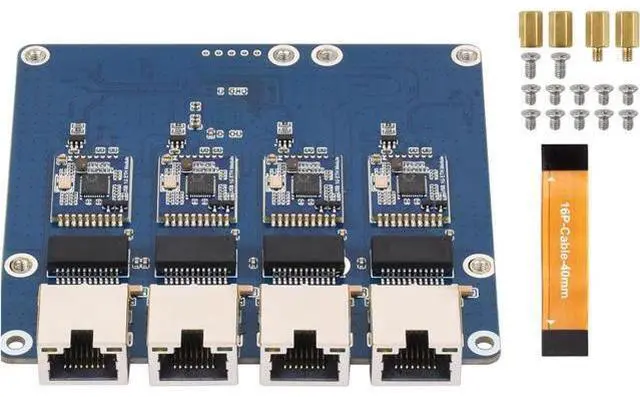 Alt view image 3 of 7 - 4 Port PCIe Ethernet Adapter Card Plugs Play for High Bandwidth Applications in Server and Data Center