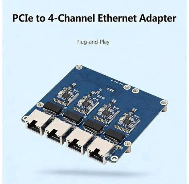 Alt view image 5 of 7 - 4 Port PCIe Ethernet Adapter Card Plugs Play for High Bandwidth Applications in Server and Data Center