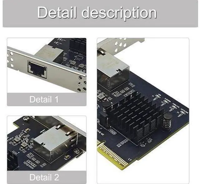 Alt view image 3 of 7 - 10Gbps pieceIE3.0 to RJ45 Networking Card RTL8127AT Chip Gigabit Ethernet pieceIE Adapter 10000Mbps for piece Desktop