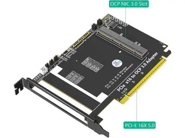Alt view image 5 of 7 - Flexible PCIe 5.0 X16 to OCP NIC3.0 Networking Card Adapter for Workstations Servers Adapter