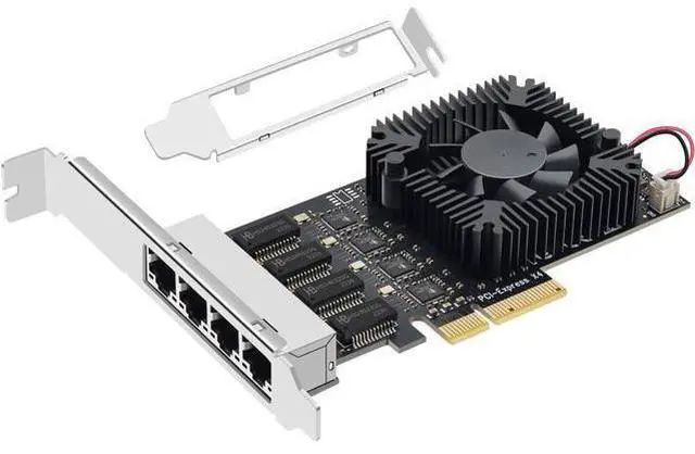 Main image of 2.5Ggb Gigabit Network Card PCIe X4 Quad-Port 2500Mbps Ethernet Adapter - with RTL8125B Chip 4 RJ45 Ports LAN NIC Cards, Support ESXi, Soft Routing, PXE Boot, Network Aggregation Server