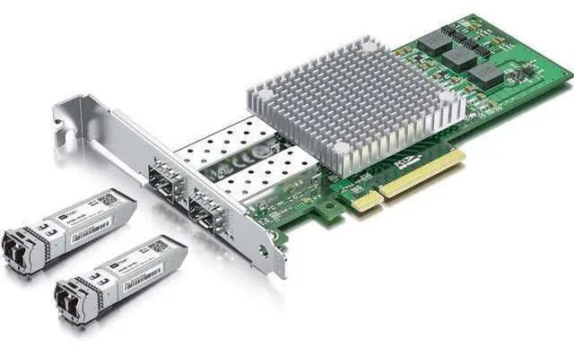 Main image of 10Gb Ethernet Network Adapter Card with 2 Pack 10G SFP+ SR Multimode Transceiver, Dual SFP+ Port NIC with Broadcom BCM57810S Controller, PCI Express X8,