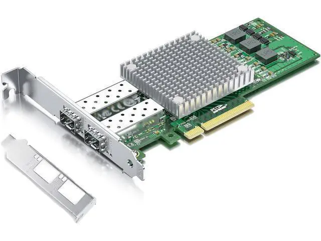 Alt view image 2 of 7 - 10Gb Ethernet Network Adapter Card with 2 Pack 10G SFP+ SR Multimode Transceiver, Dual SFP+ Port NIC with Broadcom BCM57810S Controller, PCI Express X8,