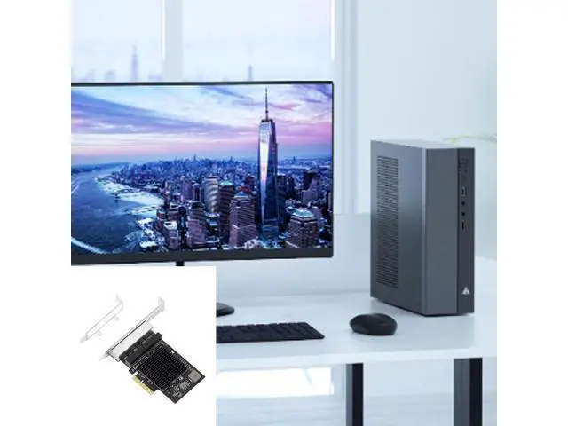 Alt view image 2 of 7 - 2.5 Gigabit 4 Port PCIe RJ45 10/100/1000/2500Mbps 8125B Chip 4 Port Gigabit Networking Card Adapter for Desktop