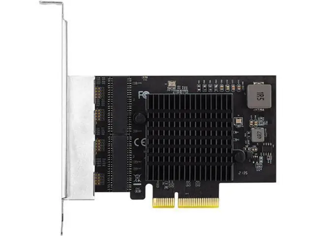 Alt view image 6 of 7 - 2.5 Gigabit 4 Port PCIe RJ45 10/100/1000/2500Mbps 8125B Chip 4 Port Gigabit Networking Card Adapter for Desktop