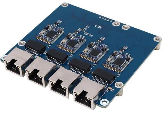 Main image of Cosiki PCIe to 4 2.5G ETH Board, Plug and Play 2.5G Ethernet Adapter with RTL8156 Chipset for Rasp Pi 5 Device, Top Bottom Mounting Options