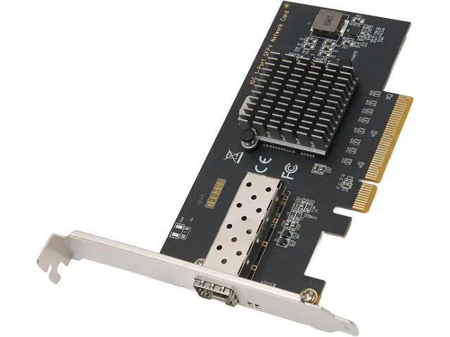 Alt view image 2 of 7 - 10Gb PCIE NIC Network Card, Single SFP Port, 82599EN Controller, PCI Express Ethernet LAN Adapter, Compatible with Multiple OS, 10/100/1000/10000Mbps Transfer Rate