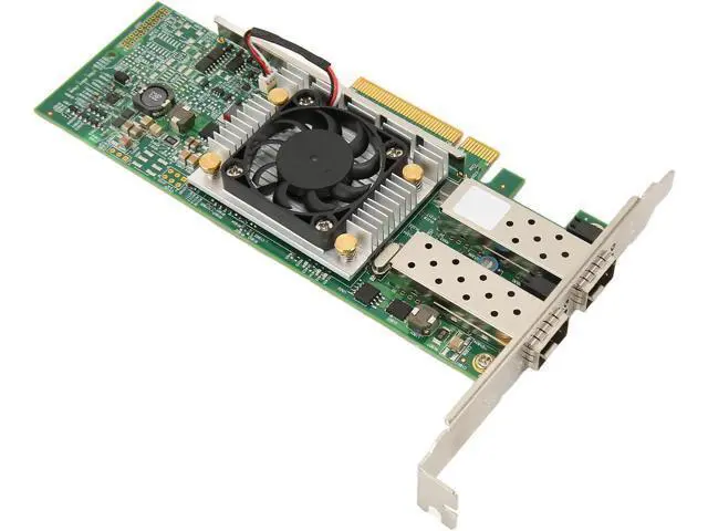 Alt view image 4 of 7 - 10Gb PCIE NIC Network Card, Dual SFP Port, with BCM57810 Controller, PCIe X8 Ethernet Converged Network Adapter with Cooling Fan, Fast Heat Dissipation