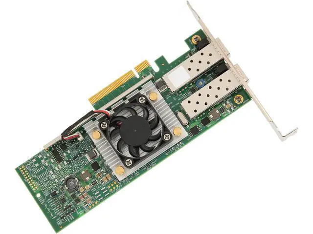 Alt view image 5 of 7 - 10Gb PCIE NIC Network Card, Dual SFP Port, with BCM57810 Controller, PCIe X8 Ethernet Converged Network Adapter with Cooling Fan, Fast Heat Dissipation