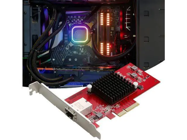 Alt view image 2 of 7 - PCIExpress3.0 Ethernet Card for Desktop 10G 5Gbps 2.5Gbps Multiple Gigabit Networking Adapters Stable Performances