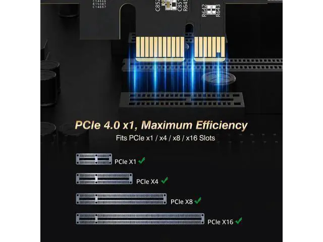 Alt view image 4 of 7 - 10Gb PCIe Network Card, VunLink 10GbE RJ45 Ethernet Card with Realtek RTL8127AT, Multi-Gig 10G/5G/2.5G/1G NIC Adapter for PC, NAS & Server, PCIe 4.0 x1, Windows 10/11/Linux
