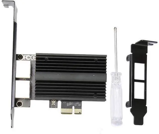 Main image of PCIe Network Card 2.5Gbps Dual Port I226-V Chip Gigabit Ethernet Adapter RJ45 LAN Card for Desktop Server PC Aluminum Alloy Includes Low Profile Bracket