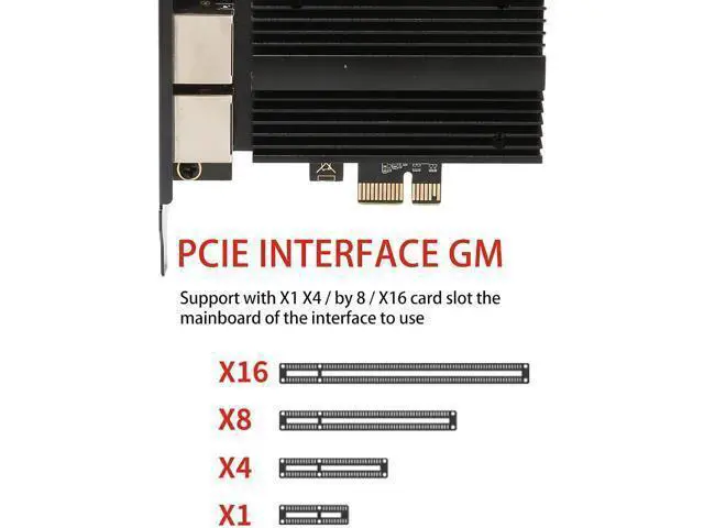 Alt view image 3 of 7 - PCIe Network Card 2.5Gbps Dual Port I226-V Chip Gigabit Ethernet Adapter RJ45 LAN Card for Desktop Server PC Aluminum Alloy Includes Low Profile Bracket